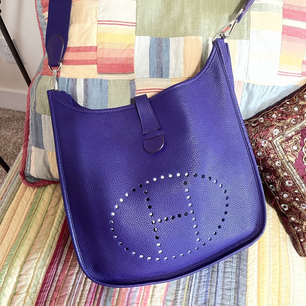 Hermès purple Evelyne iii Bag